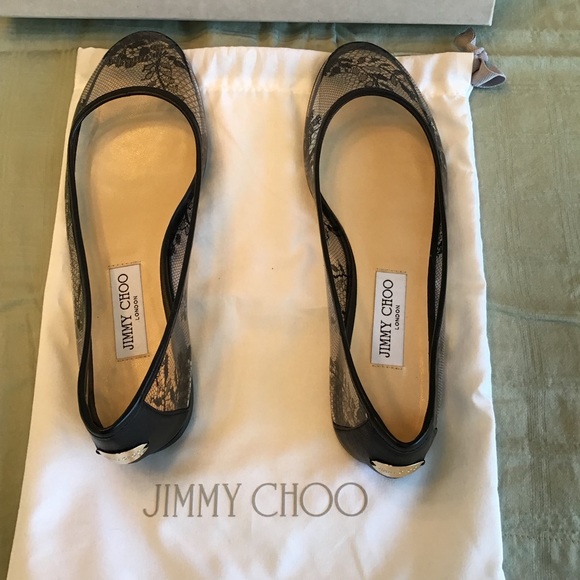 100% Authentic Jimmy Choo - Black Lace Print - Picture 2 of 5